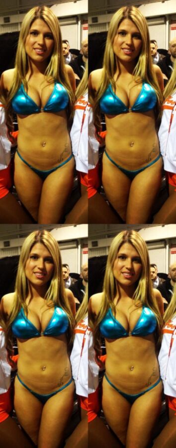 Free porn pics of Kristina Maccan Takes On Tiny Blue String Bikini 12 of 16 pics