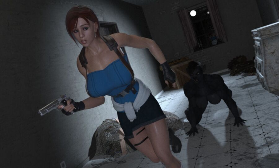 Free porn pics of Jill Valentine from Resident Evil in threesome 9 of 48 pics