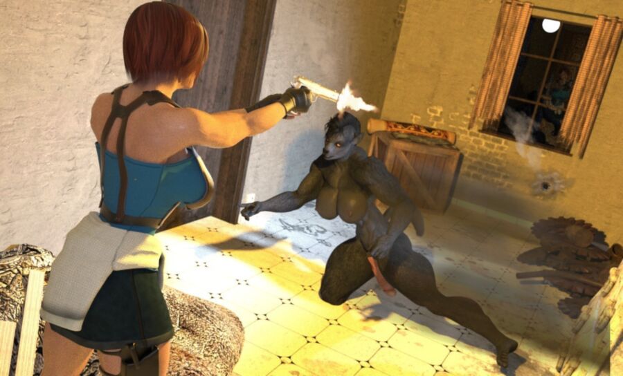 Free porn pics of Jill Valentine from Resident Evil in threesome 8 of 48 pics