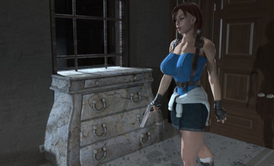 Free porn pics of Jill Valentine from Resident Evil in threesome 2 of 48 pics