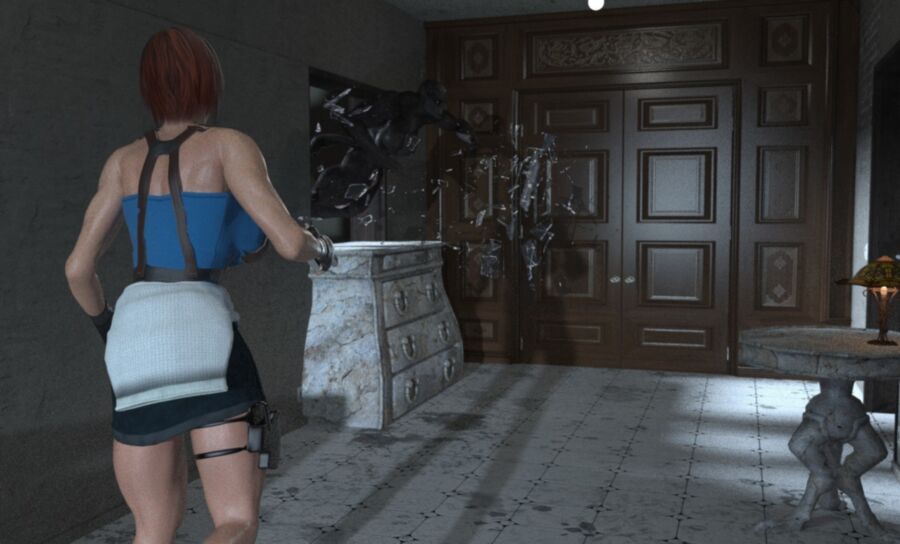 Free porn pics of Jill Valentine from Resident Evil in threesome 10 of 48 pics