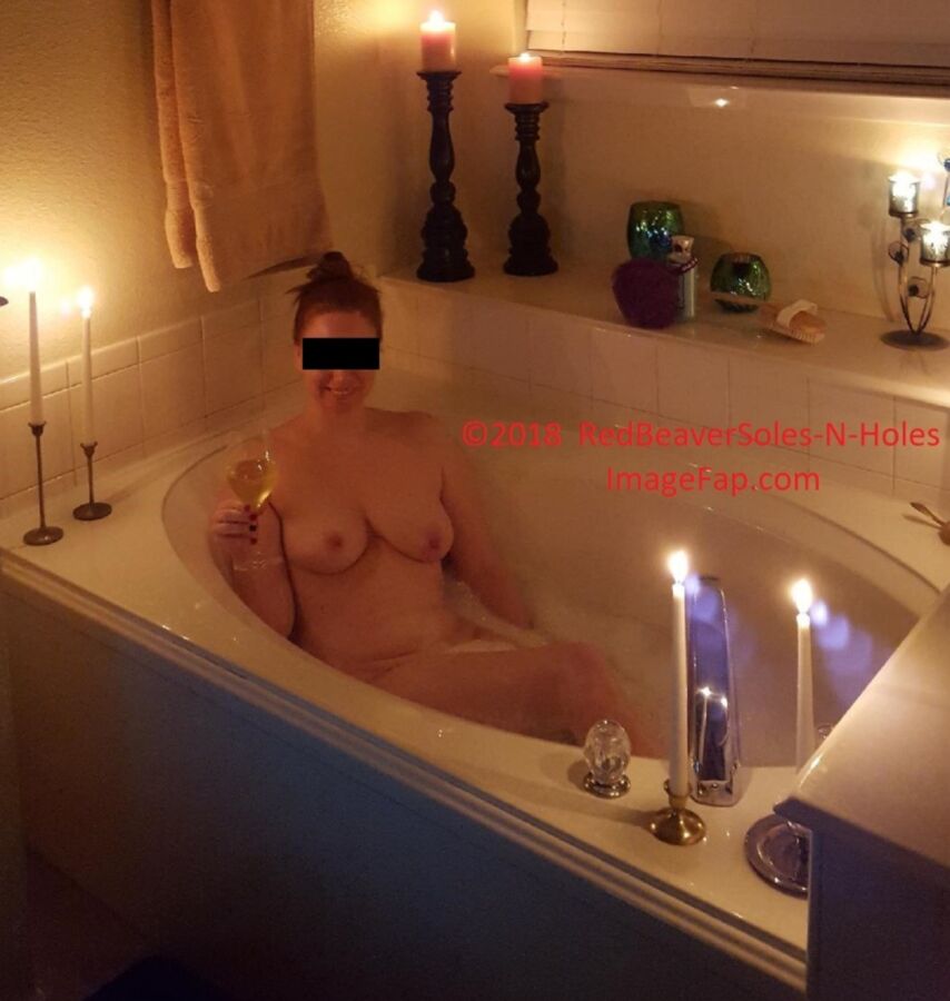 Free porn pics of Redhead Wife Bubble Bath & Blow Job 1 of 19 pics