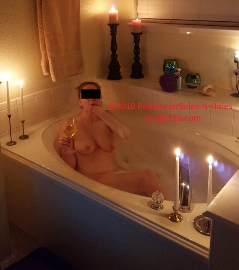 Free porn pics of Redhead Wife Bubble Bath & Blow Job 2 of 19 pics