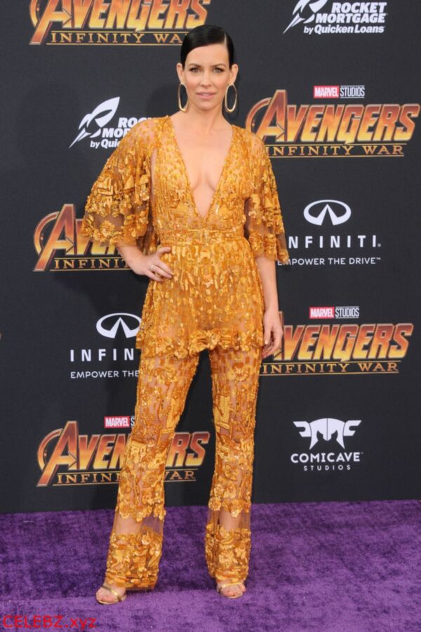 Free porn pics of Evangeline Lilly braless cleavage @ Avengers Premiere 15 of 31 pics