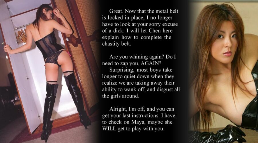 Free porn pics of Chastity for a male slave - Latex captions 11 of 21 pics