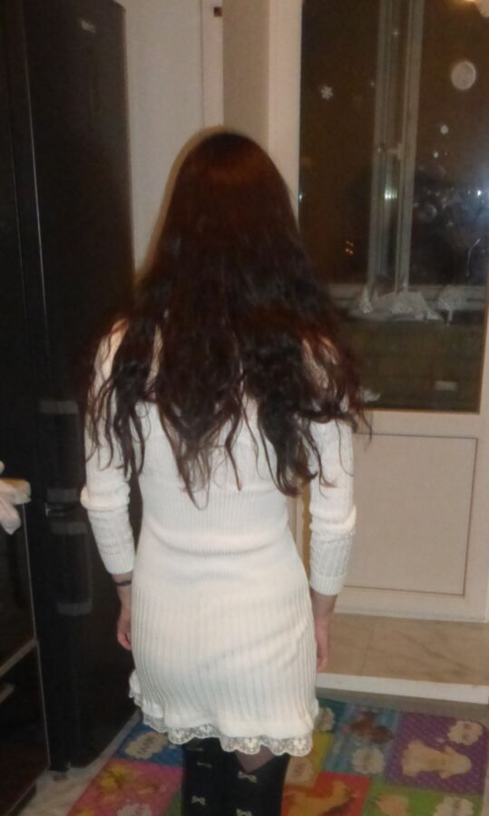 Free porn pics of My white dress and pantyhose 8 of 19 pics