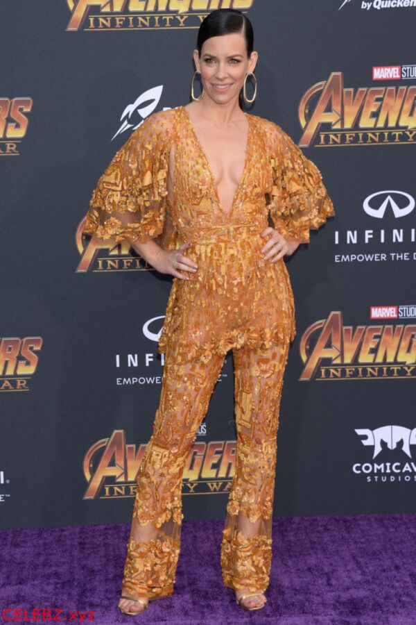 Free porn pics of Evangeline Lilly braless cleavage @ Avengers Premiere 19 of 31 pics