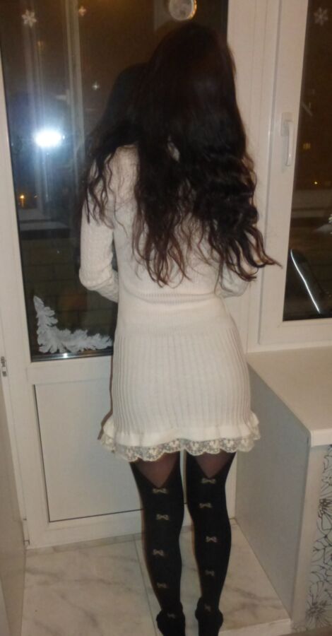Free porn pics of My white dress and pantyhose 11 of 19 pics