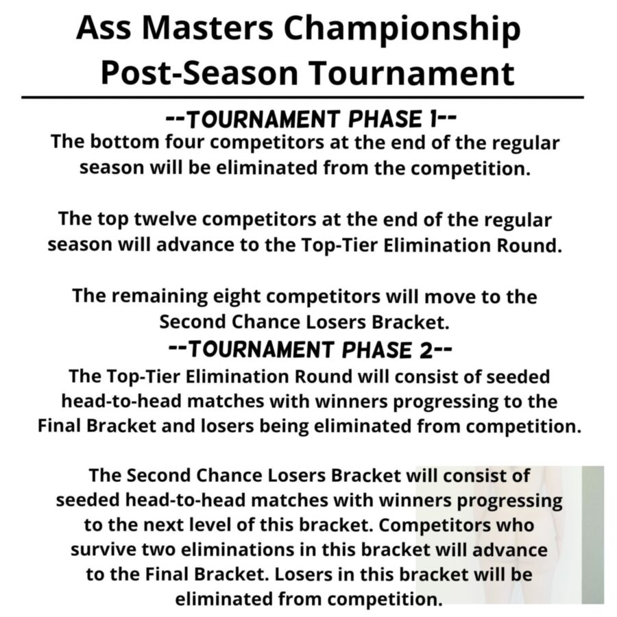 Free porn pics of Ass Masters Tournament - Conference Line-up and Competition Rule 6 of 8 pics