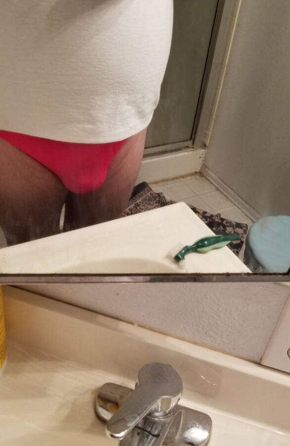 Free porn pics of I was ordered to clean the bathroom in pink panties 2 of 12 pics