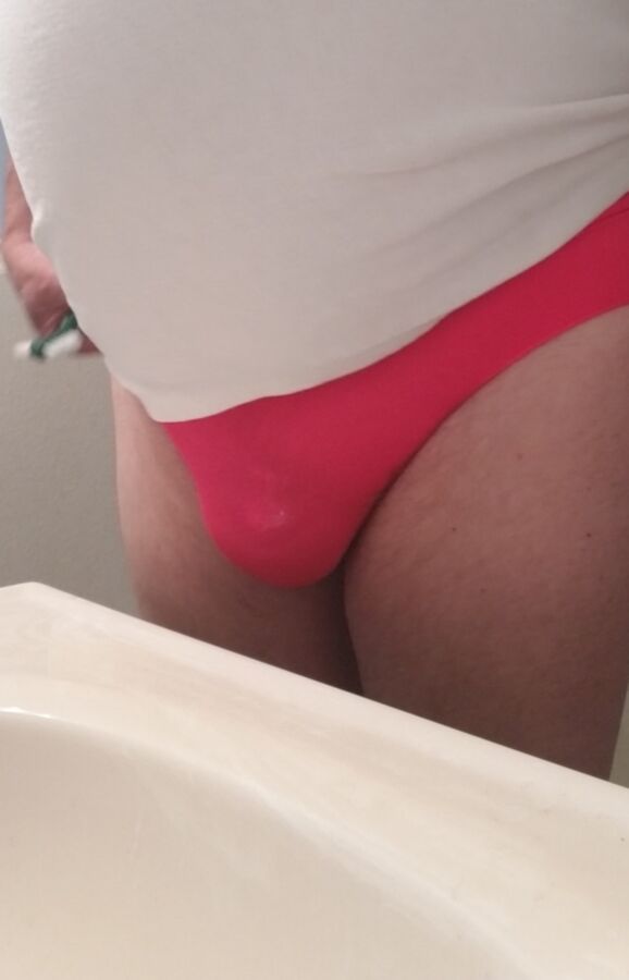 Free porn pics of I was ordered to clean the bathroom in pink panties 3 of 12 pics