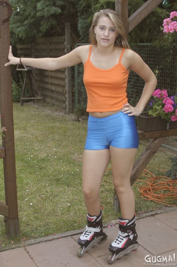 Free porn pics of blonde teen with braces aileen in lycra shorts 1 of 76 pics
