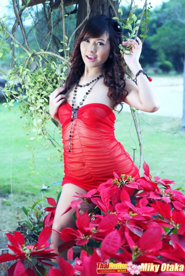 Free porn pics of Asian miky otaka in a red dress 15 of 24 pics