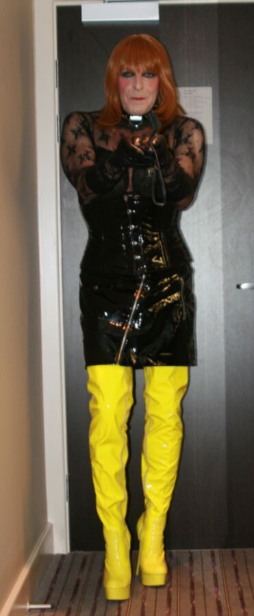Free porn pics of I love my yellow thigh high boots 3 of 18 pics