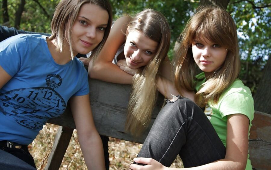 Free porn pics of Three girls in the woods N.N. 12 of 28 pics