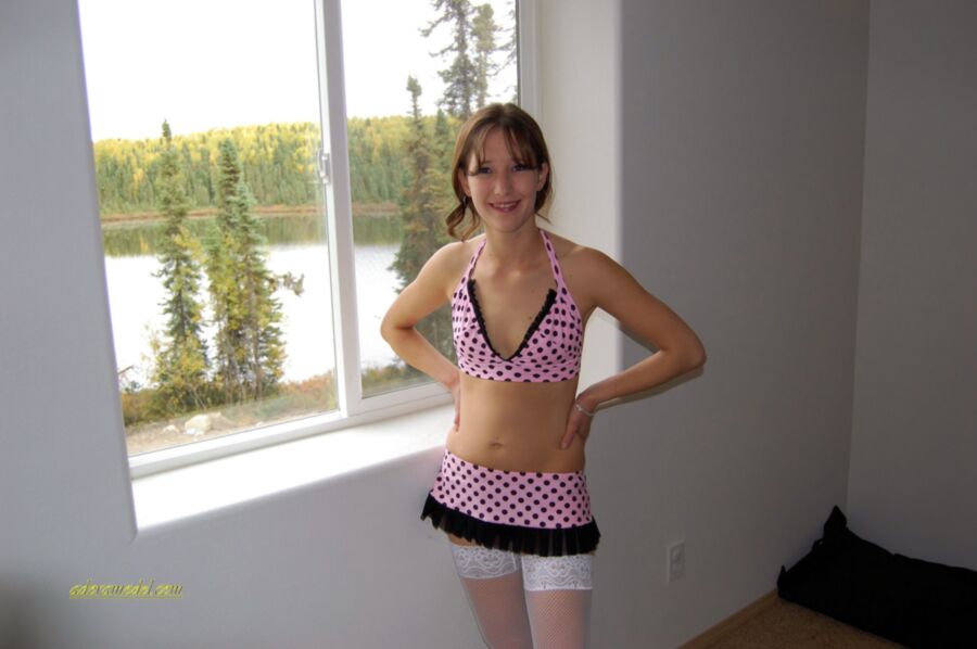 Free porn pics of amateur adora teases in pink and black polka dots lingerie 1 of 84 pics
