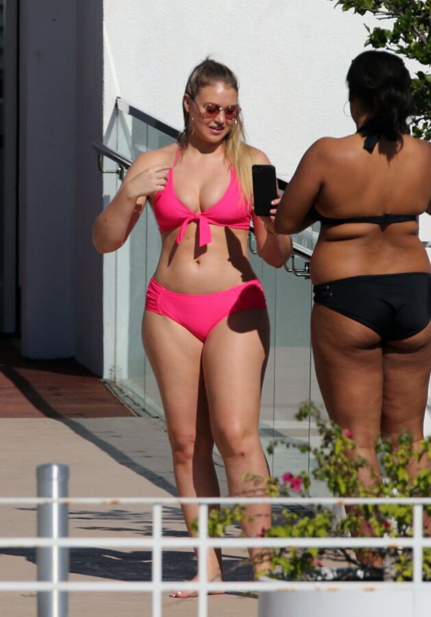 Free porn pics of Iskra Lawrence - Voluptuous English Model Sexy in Pink Bikini 9 of 46 pics