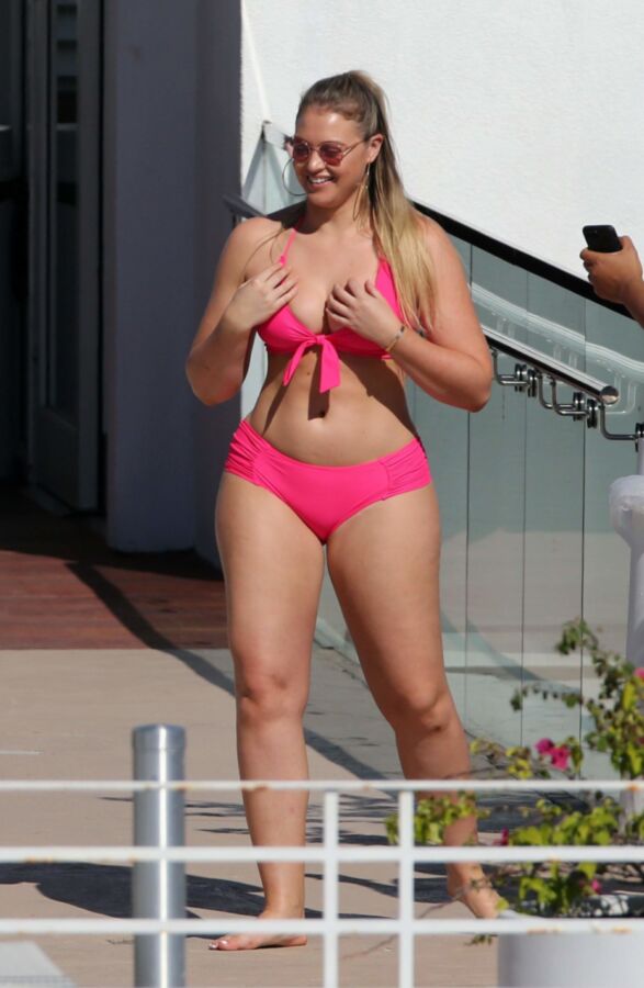 Free porn pics of Iskra Lawrence - Voluptuous English Model Sexy in Pink Bikini 12 of 46 pics