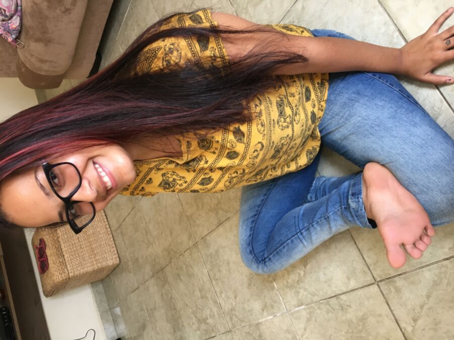 Free porn pics of NUDE Busty Nerdy Girl Feet and Tits 5 of 38 pics