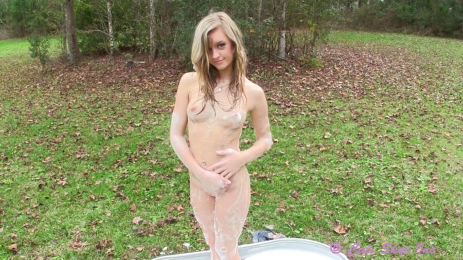 Free porn pics of cali skye takes bubble bath outside 21 of 33 pics