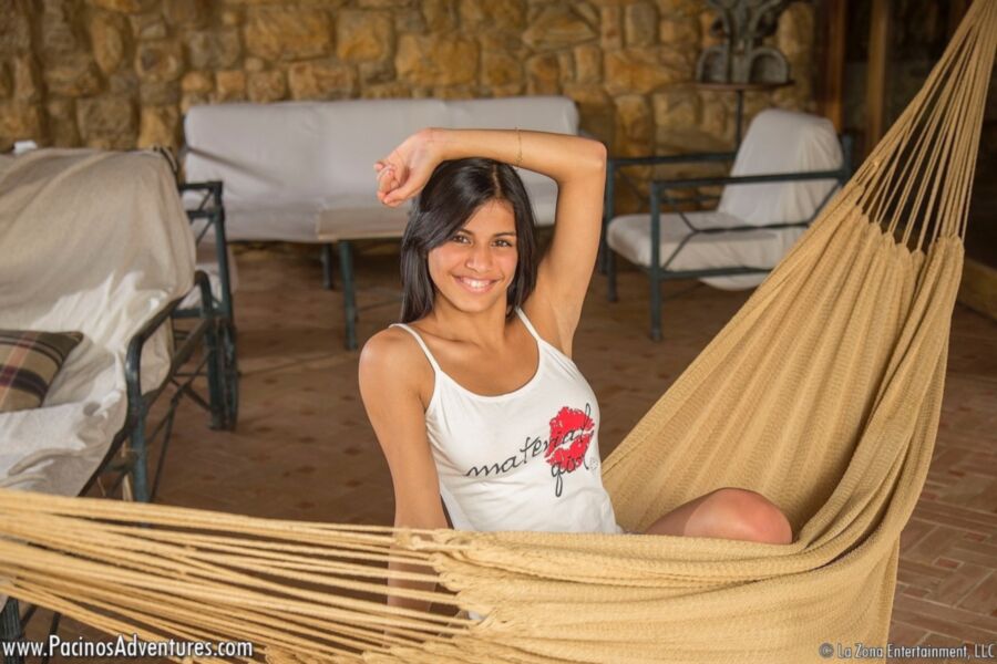 Free porn pics of Denisse Gomez relaxes in the hammock 3 of 225 pics