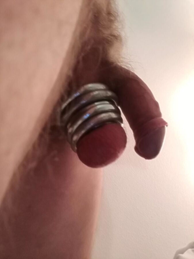 Free porn pics of OMG ball stretching with various ring sizes - cbt 11 of 11 pics