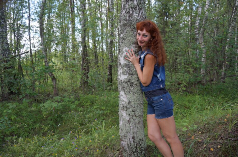 Free porn pics of In birch Forest 9 of 10 pics