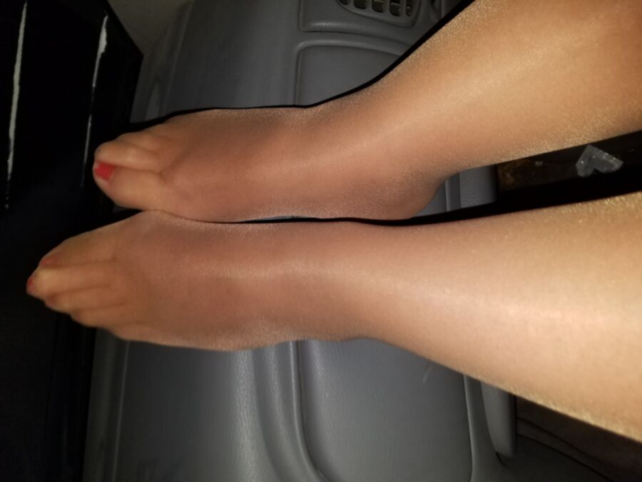 Free porn pics of Date night skirt hose and heels 6 of 26 pics