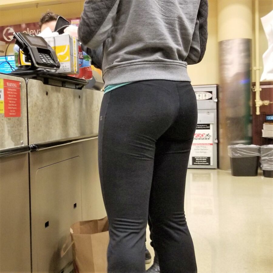 Free porn pics of sexy girl at the grocery store with visible thong line 11 of 16 pics