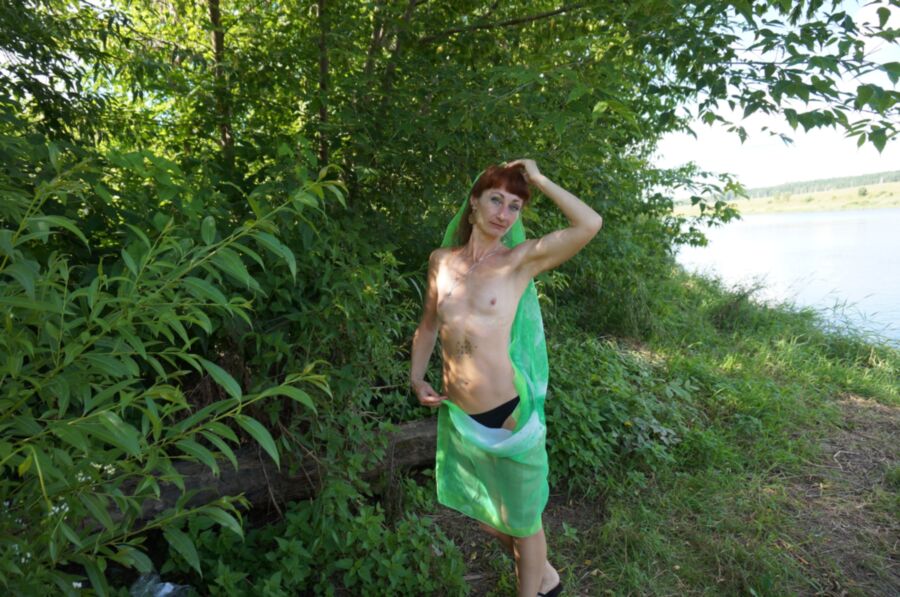 Free porn pics of Green Shawl Volga-river 12 of 22 pics