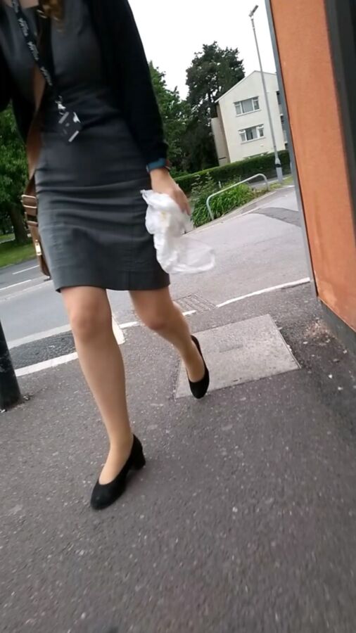 Free porn pics of Candid office girl pantyhose tights 3 of 6 pics