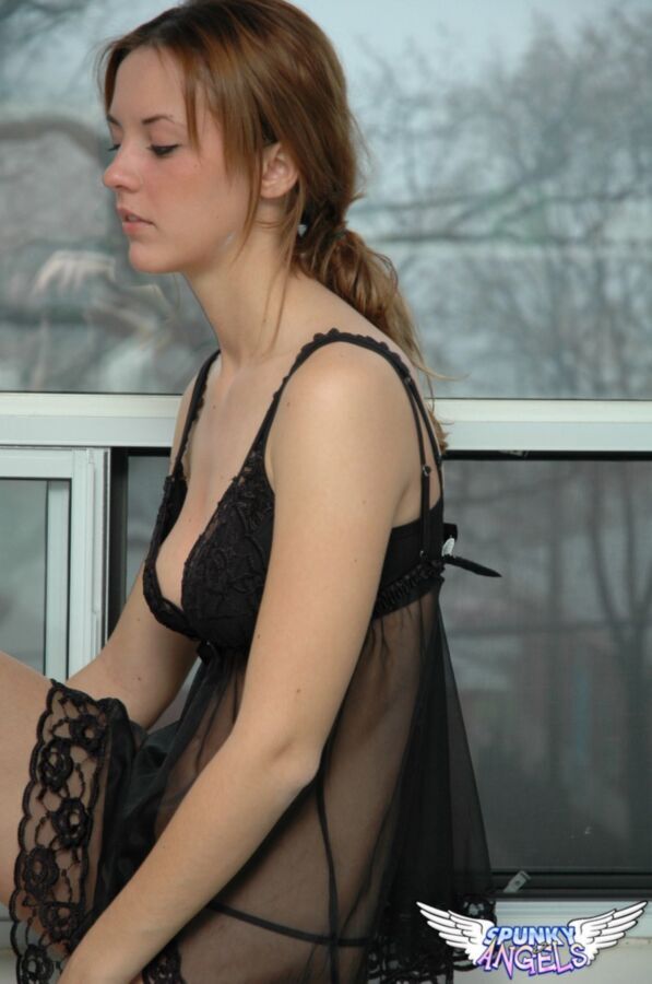 Free porn pics of SpunkyAngels - Amy in some black seethrough lingerie 23 of 66 pics