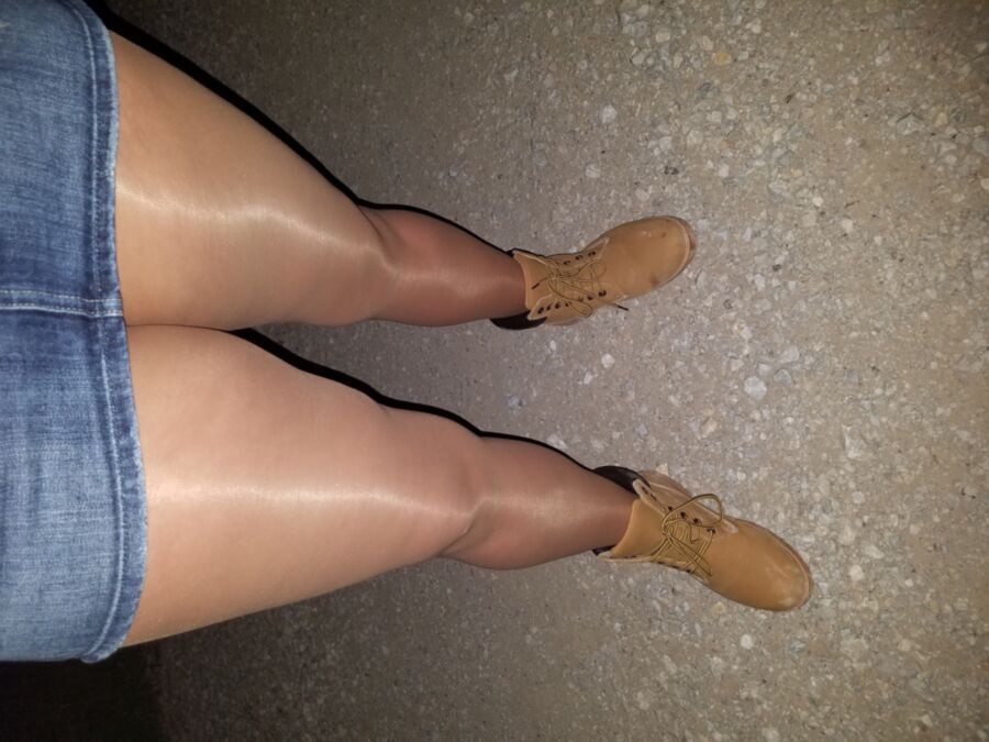 Free porn pics of Jean mini skirt & Pantyhose 15 of 40 pics