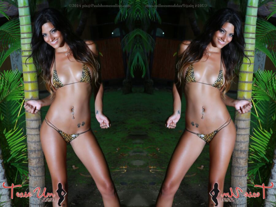 Free porn pics of Michelle Kassandra Takes On Leopard Print Micro Bikini 8 of 10 pics