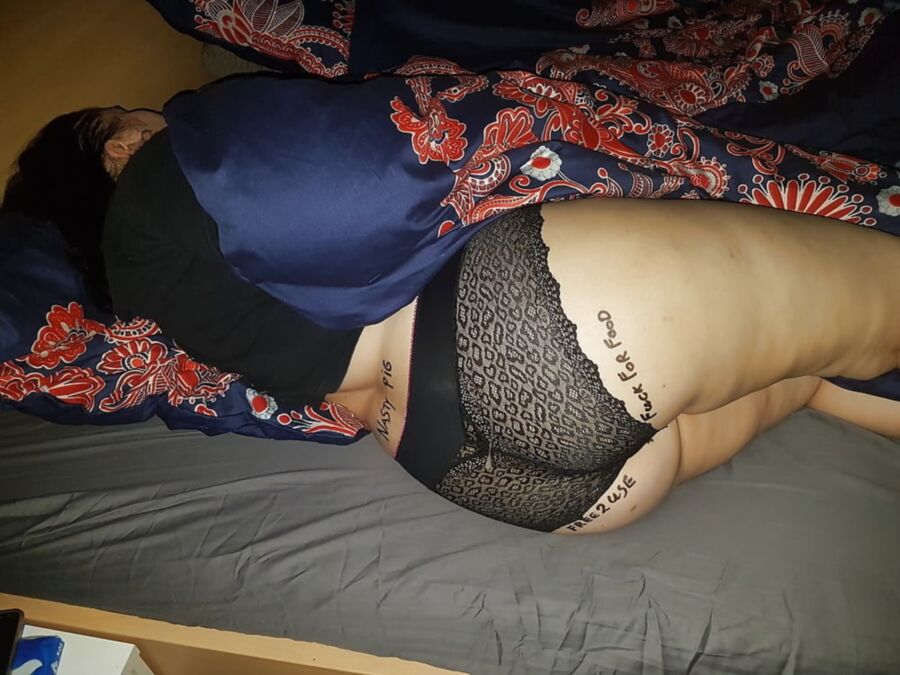 Free porn pics of Sleeping Fat Pig Melanie Humiliation 12 of 13 pics