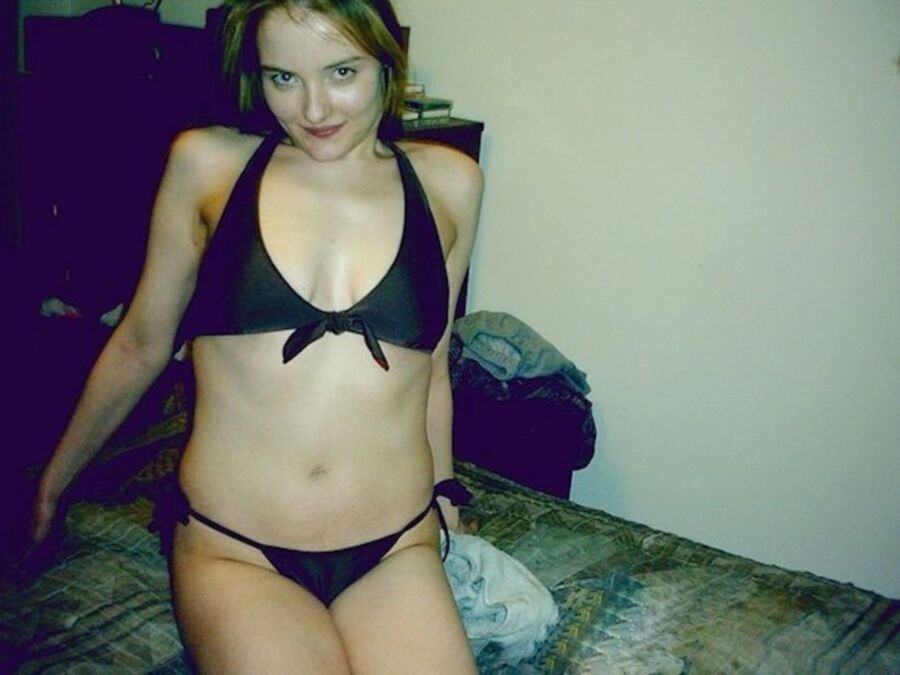 Free porn pics of Stacy Works Tiny Black String Bikini 7 of 15 pics
