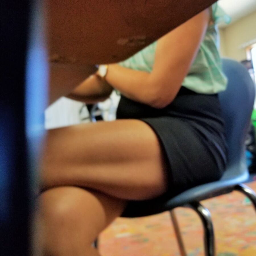 Free porn pics of Sexy upskirt of a half white half asian teacher 2 of 10 pics