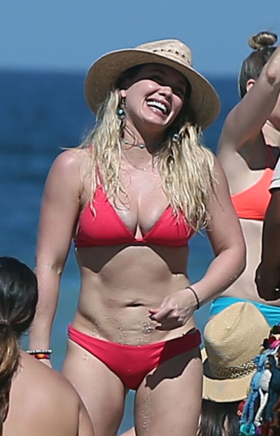 Free porn pics of Hilary Duff - Sexy Hollywood Celeb in Hot Bikini in Mexico Beach 14 of 36 pics