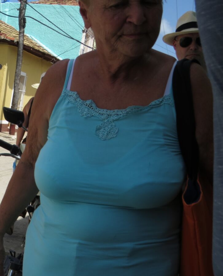 Free porn pics of Grannies visible bra cups 2 of 7 pics