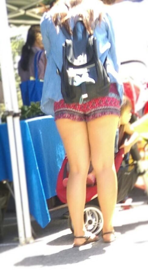 Free porn pics of cheey asian walking around with a stroller wearing short shorts 3 of 3 pics
