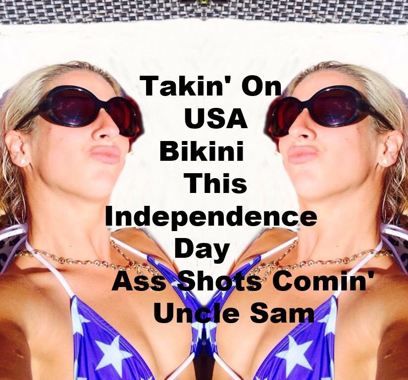 Free porn pics of Suzie Takes On Tight USA Bikini For Independence Day 1 of 14 pics