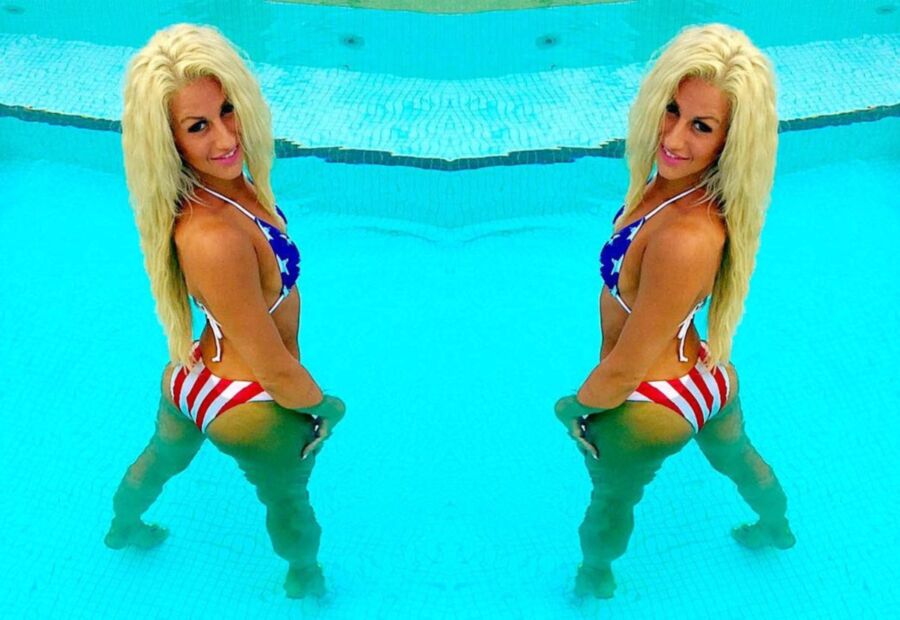 Free porn pics of Suzie Takes On Tight USA Bikini For Independence Day 12 of 14 pics