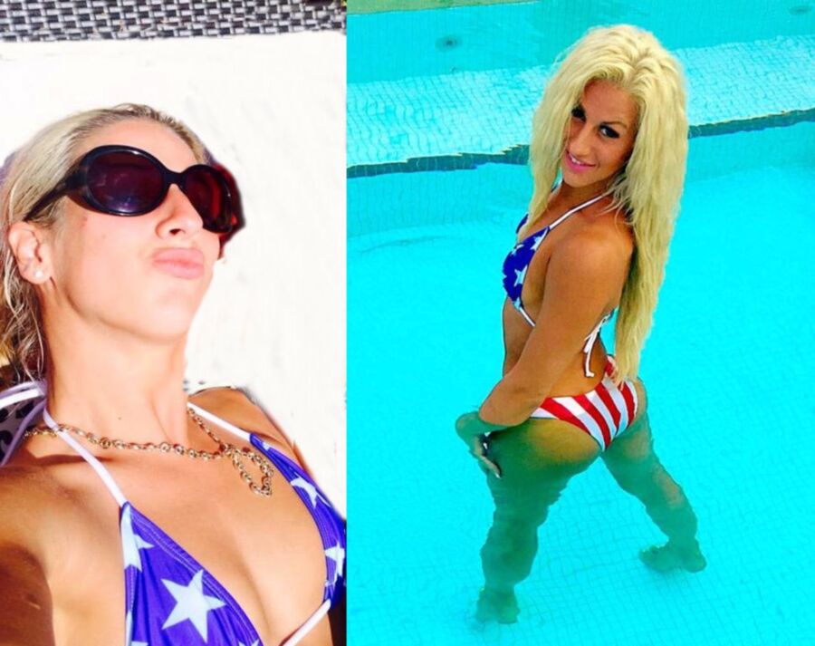 Free porn pics of Suzie Takes On Tight USA Bikini For Independence Day 6 of 14 pics