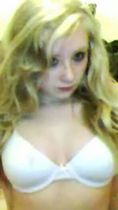 Free porn pics of Blonde Chav / Emo Slut Strips On Skype 11 of 53 pics