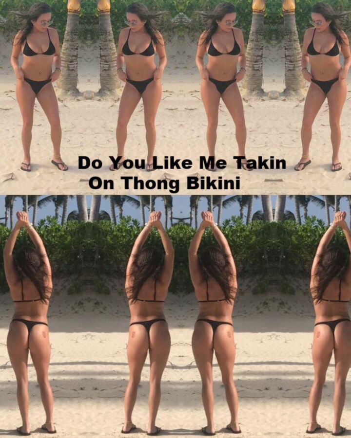 Free porn pics of Jessie Takes On First Thong Bikini 4 of 15 pics