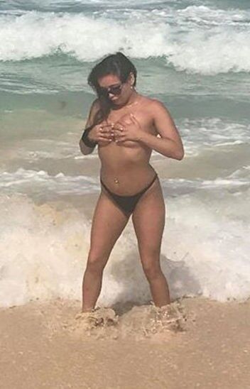 Free porn pics of Jessie Takes On First Thong Bikini 15 of 15 pics
