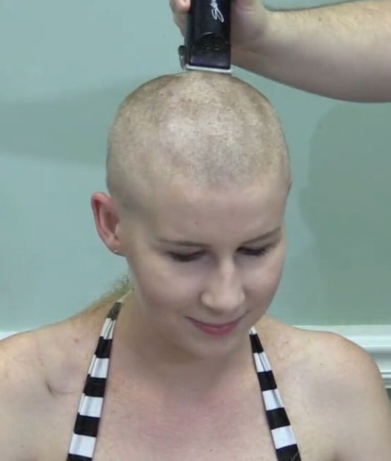 Free porn pics of Beautiful blonde shaved bald 4 of 6 pics
