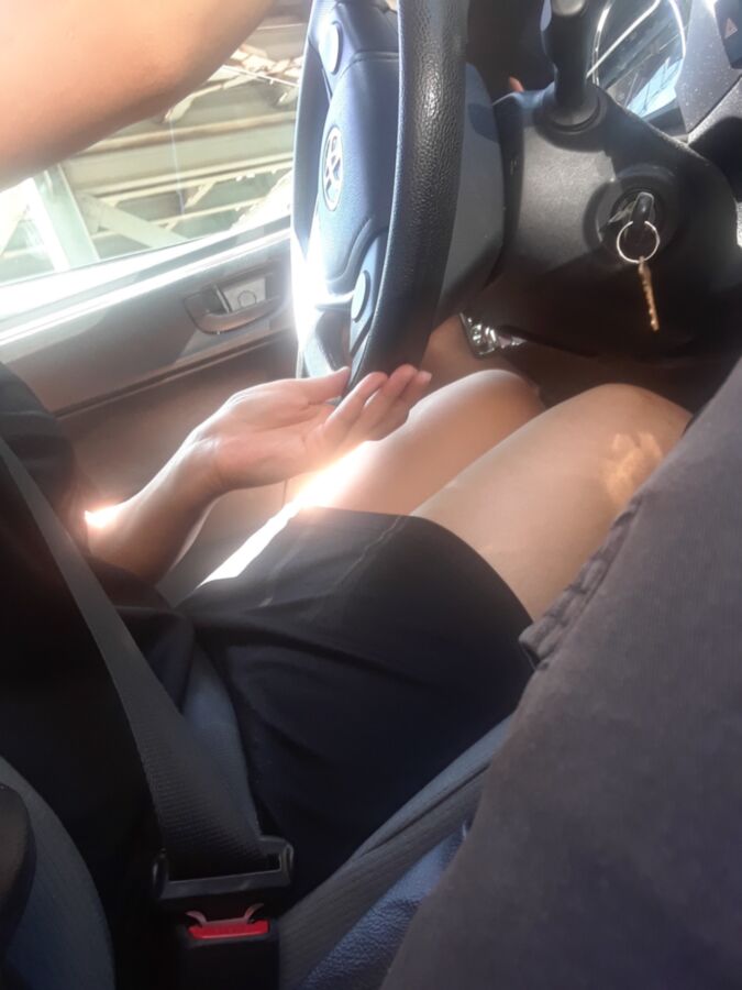 Free porn pics of Half Japaense Driving School girl in skirt 11 of 17 pics