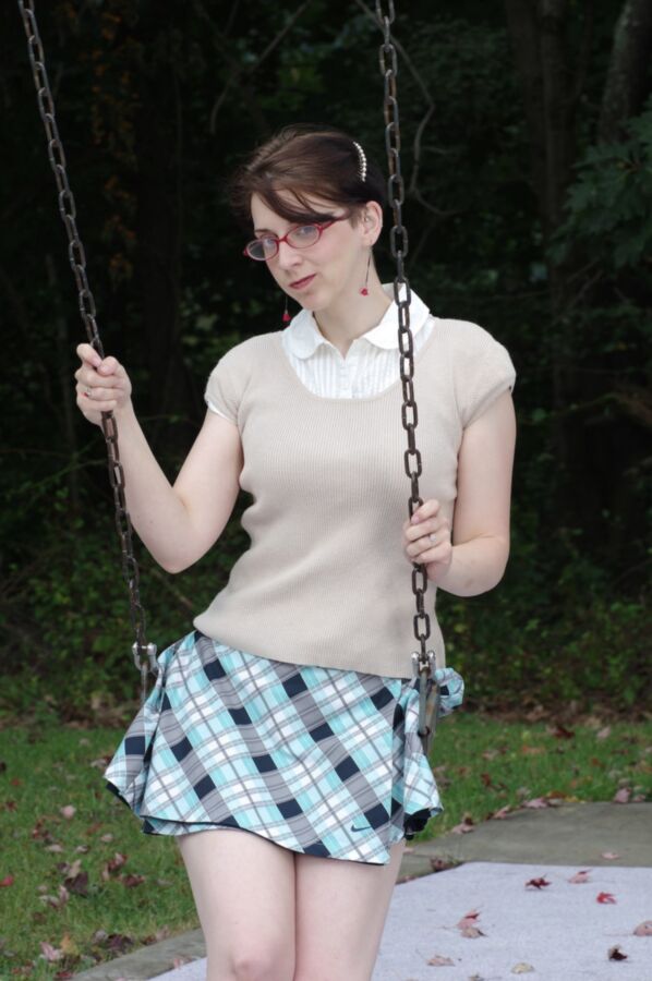 Free porn pics of Short haired cutie in school uniform 10 of 42 pics
