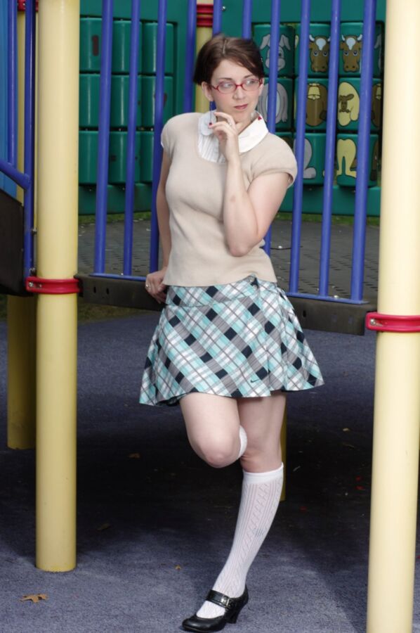 Free porn pics of Short haired cutie in school uniform 5 of 42 pics